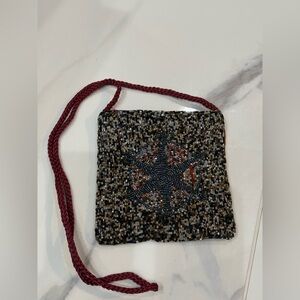 Hand beaded vintage handbag evening bag star